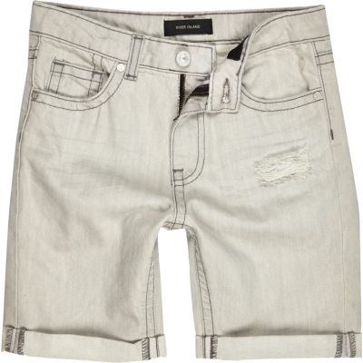 Boys grey denim shorts